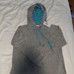 Vera Bradley Lt Heather Grey Hoodie, M, NWT